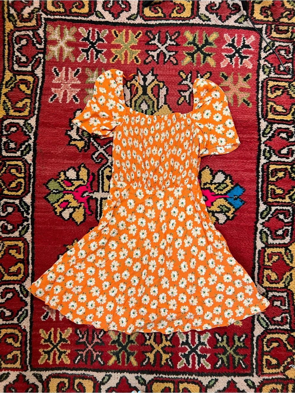 NWOT Zara Orange Floral Mini Dress